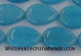 CCN3886 15.5 inches 15*20mm flat teardrop candy jade beads