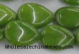 CCN3898 15.5 inches 18*25mm flat teardrop candy jade beads