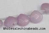 CCN3910 Top-drilled 13*13mm briolette candy jade beads wholesale