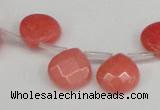 CCN3912 Top-drilled 13*13mm briolette candy jade beads wholesale