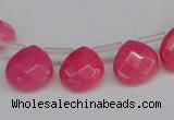 CCN3914 Top-drilled 13*13mm briolette candy jade beads wholesale