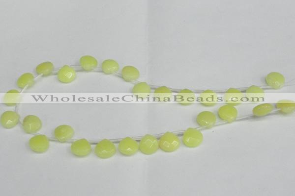 CCN3917 Top-drilled 13*13mm briolette candy jade beads wholesale