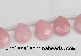 CCN3927 Top-drilled 12*15mm briolette candy jade beads wholesale