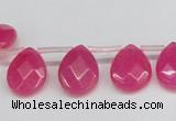 CCN3929 Top-drilled 12*15mm briolette candy jade beads wholesale