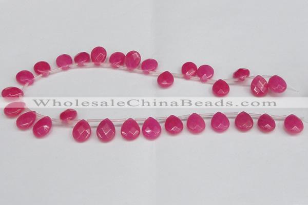 CCN3929 Top-drilled 12*15mm briolette candy jade beads wholesale