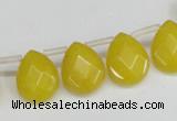 CCN3934 Top-drilled 12*15mm briolette candy jade beads wholesale