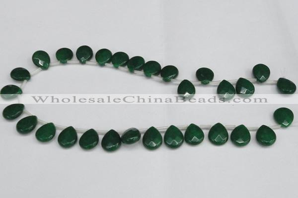 CCN3936 Top-drilled 12*15mm briolette candy jade beads wholesale