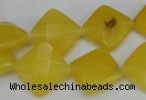 CCN401 15.5 inches 15*15mm faceted diamond candy jade beads