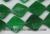 CCN405 15.5 inches 15*15mm faceted diamond candy jade beads