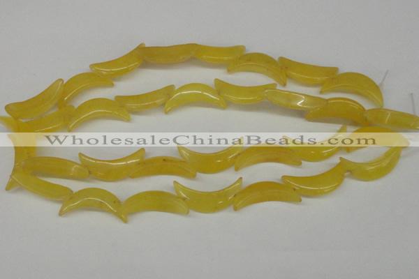 CCN415 15.5 inches 8*30mm curved moon candy jade beads wholesale