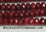 CCN4159 15.5 inches 5*8mm faceted rondelle candy jade beads