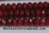 CCN4160 15.5 inches 5*8mm faceted rondelle candy jade beads