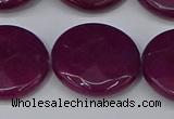 CCN4183 15.5 inches 20mm faceted coin candy jade beads wholesale