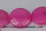 CCN4184 15.5 inches 20mm faceted coin candy jade beads wholesale