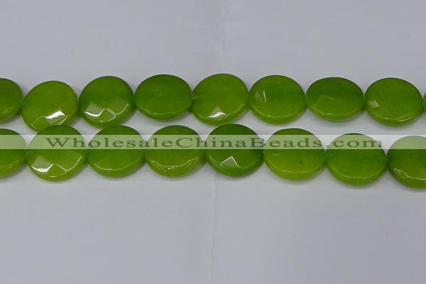 CCN4190 15.5 inches 20mm faceted coin candy jade beads wholesale