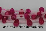 CCN435 15.5 inches Top-drilled 6*9mm teardrop candy jade beads