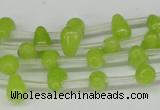 CCN438 15.5 inches Top-drilled 6*9mm teardrop candy jade beads