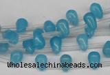 CCN440 15.5 inches Top-drilled 6*9mm teardrop candy jade beads