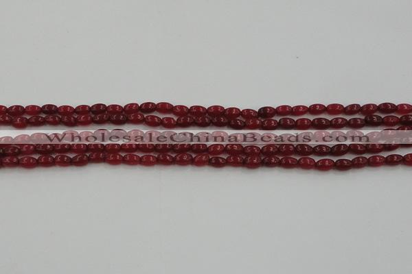 CCN4520 15.5 inches 4*6mm rice candy jade beads wholesale