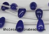 CCN455 15.5 inches Top-drilled 8*12mm teardrop candy jade beads