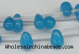 CCN457 15.5 inches Top-drilled 8*12mm teardrop candy jade beads