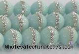 CCN4611 15.5 inches 8mm round candy jade with rhinestone beads