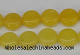 CCN475 15.5 inches 12mm flat round candy jade beads wholesale