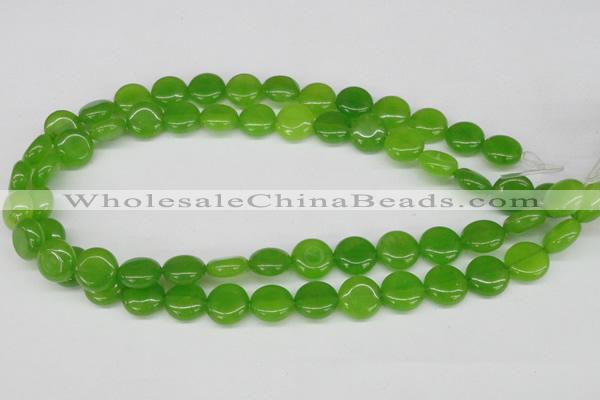 CCN481 15.5 inches 12mm flat round candy jade beads wholesale