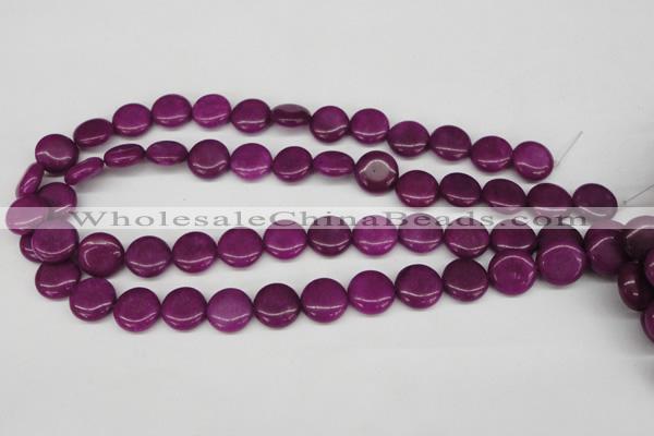 CCN485 15.5 inches 14mm flat round candy jade beads wholesale