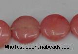 CCN495 15.5 inches 20mm flat round candy jade beads wholesale