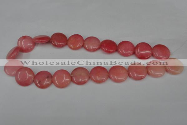 CCN495 15.5 inches 20mm flat round candy jade beads wholesale