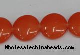 CCN496 15.5 inches 20mm flat round candy jade beads wholesale