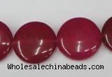 CCN497 15.5 inches 20mm flat round candy jade beads wholesale