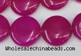 CCN499 15.5 inches 20mm flat round candy jade beads wholesale