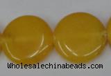 CCN505 15.5 inches 25mm flat round candy jade beads wholesale