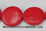 CCN506 15.5 inches 25mm flat round candy jade beads wholesale