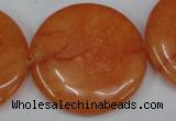 CCN511 15.5 inches 35mm flat round candy jade beads wholesale