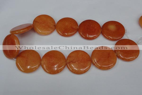 CCN511 15.5 inches 35mm flat round candy jade beads wholesale