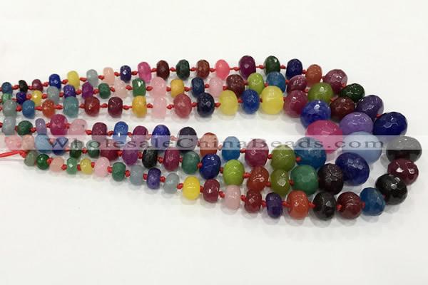 CCN5179 5*8mm - 14*20mm faceted rondelle candy jade graduated beads