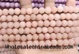 CCN5584 15 inches 8mm round matte candy jade beads Wholesale