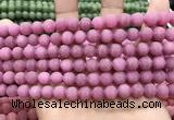 CCN5593 15 inches 8mm round matte candy jade beads Wholesale