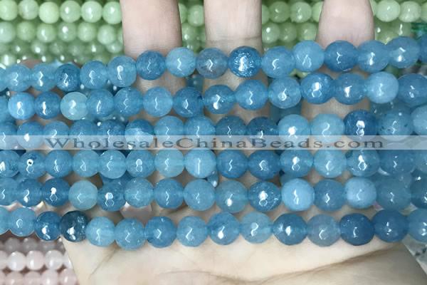 CCN5657 15 inches 8mm faceted round candy jade beads