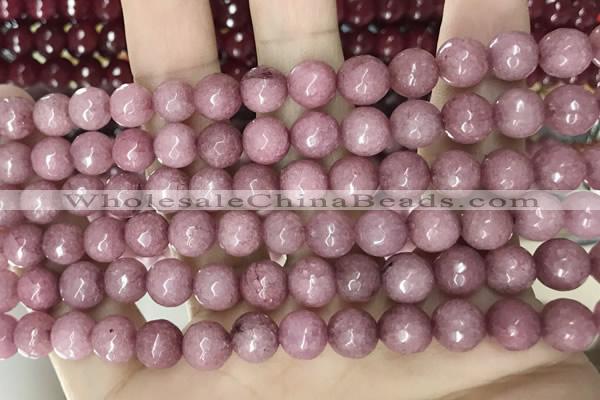 CCN5718 15 inches 8mm faceted round candy jade beads