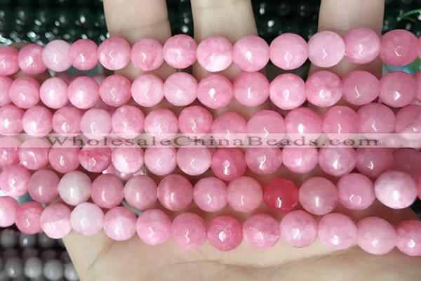 CCN5723 15 inches 8mm faceted round candy jade beads