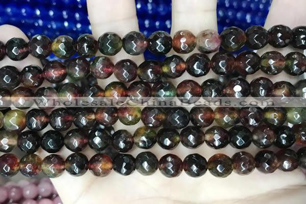 CCN5745 15 inches 8mm faceted round candy jade beads