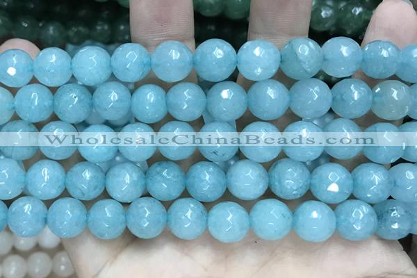 CCN5781 15 inches 10mm faceted round candy jade beads