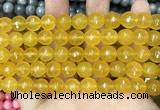 CCN5794 15 inches 10mm faceted round candy jade beads