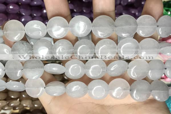 CCN5855 15 inches 15mm flat round candy jade beads Wholesale