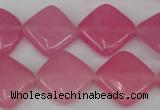 CCN597 15.5 inches 15*15mm diamond candy jade beads wholesale