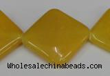 CCN605 15.5 inches 25*25mm diamond candy jade beads wholesale